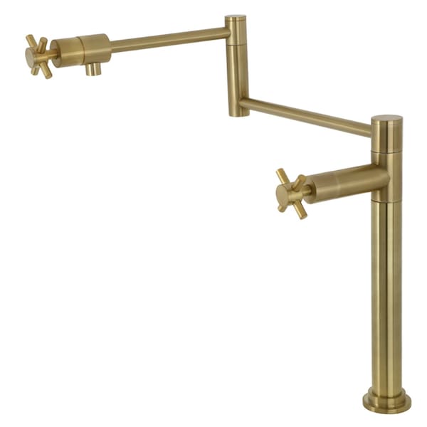 Deck Mount Pot Filler, Brushed Brass